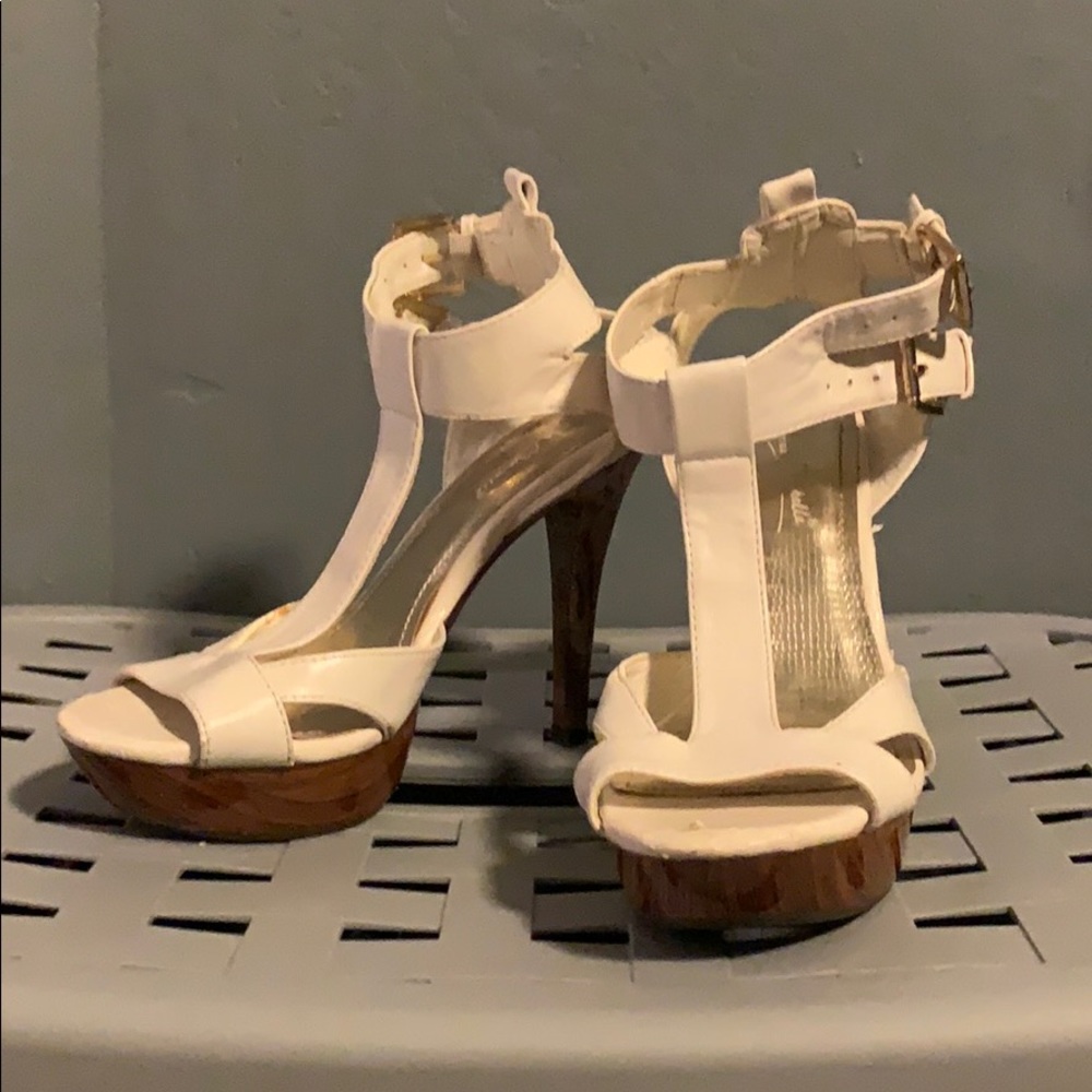 White Strappy Platform heel